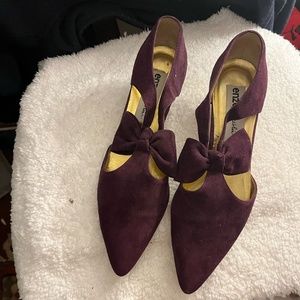 purple suede booties kitten heel pair of Enzo Angiolini shoes in a size 10